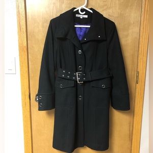 Kenneth Cole knee length belted jacket